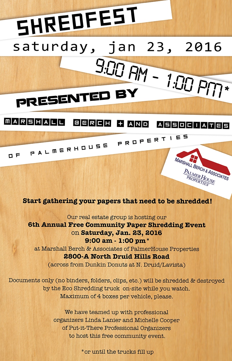 Shredfest 2016, a community document shredding event hosted by Marshall Berch & Associates